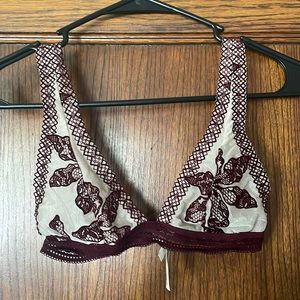 Free People Alia Bralette in Bordeaux Combo